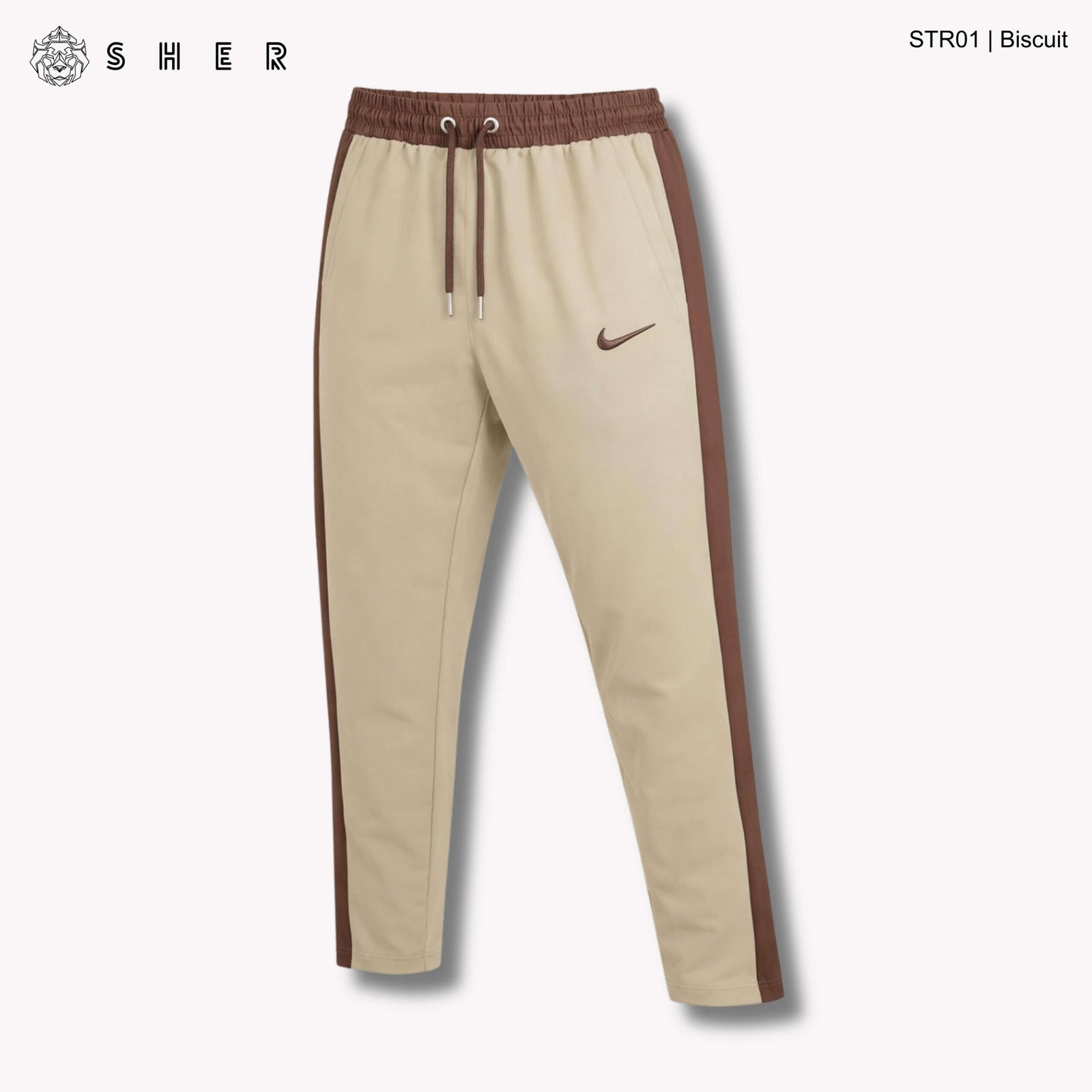 11 Platinum Contrast Trouser | STR01-Biscuit - Image 1