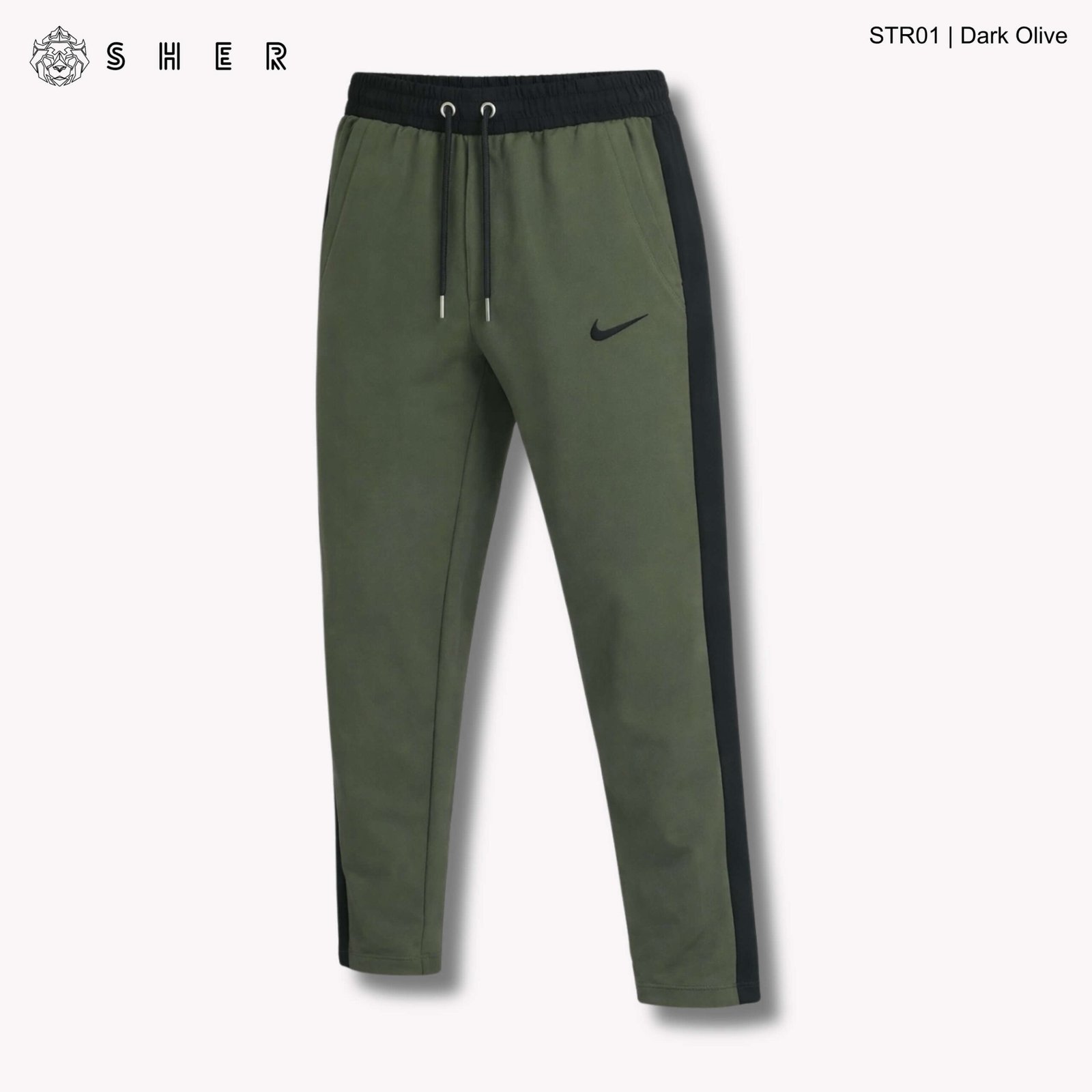 15 Platinum Contrast Trouser | STR01-Olive - Image 1