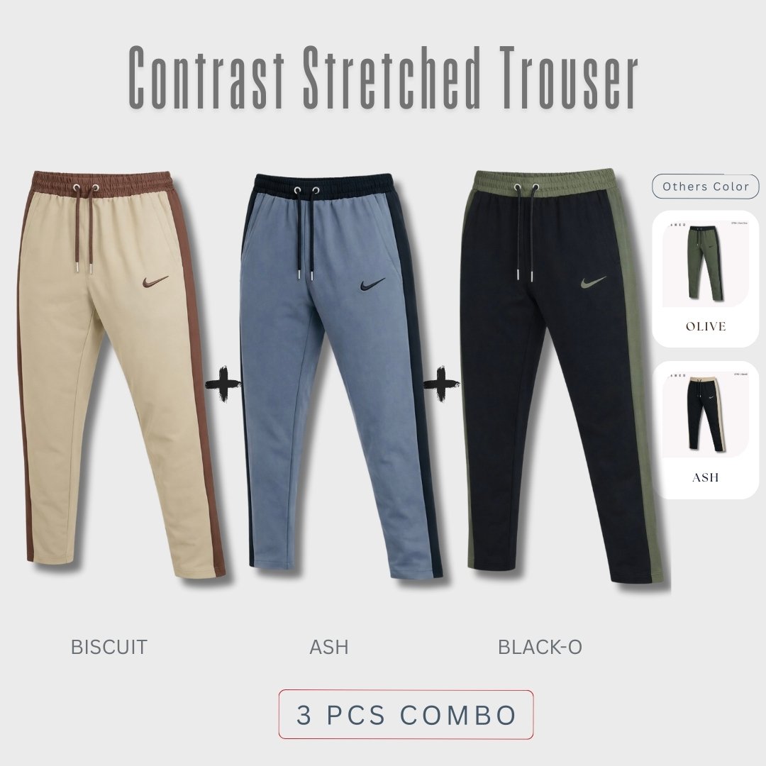 2 Platinum Contrast Trouser 3 pcs Combo | STR01 - Image 1