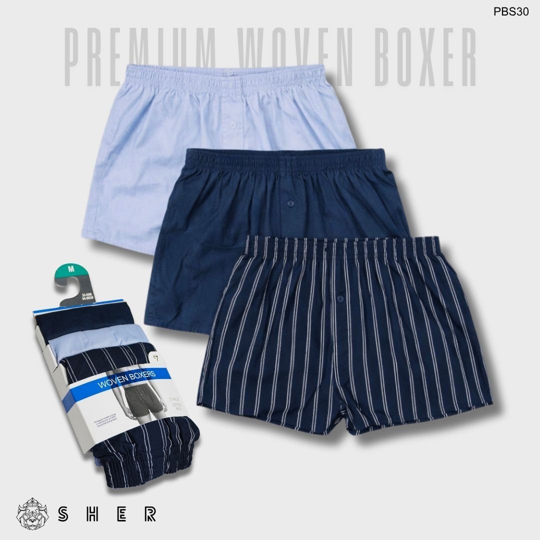6 Exported 3 Pack Woven Boxer | PBS30 - Image 1