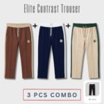 Elite Zipper Contrast Trouser 3 pcs Combo | STR02
