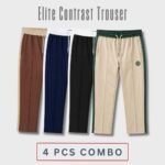 Elite Zipper Contrast Trouser 4 pcs Combo | STR02