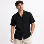ZARA Premium Cuban Shirt | SMS01-Black