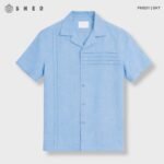 ZARA Premium Cuban Shirt | SMS01-Sky - Image 2