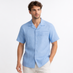 ZARA Premium Cuban Shirt | SMS01-Sky