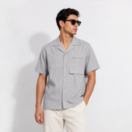 ZARA Premium Cuban Shirt | SMS02-Ash