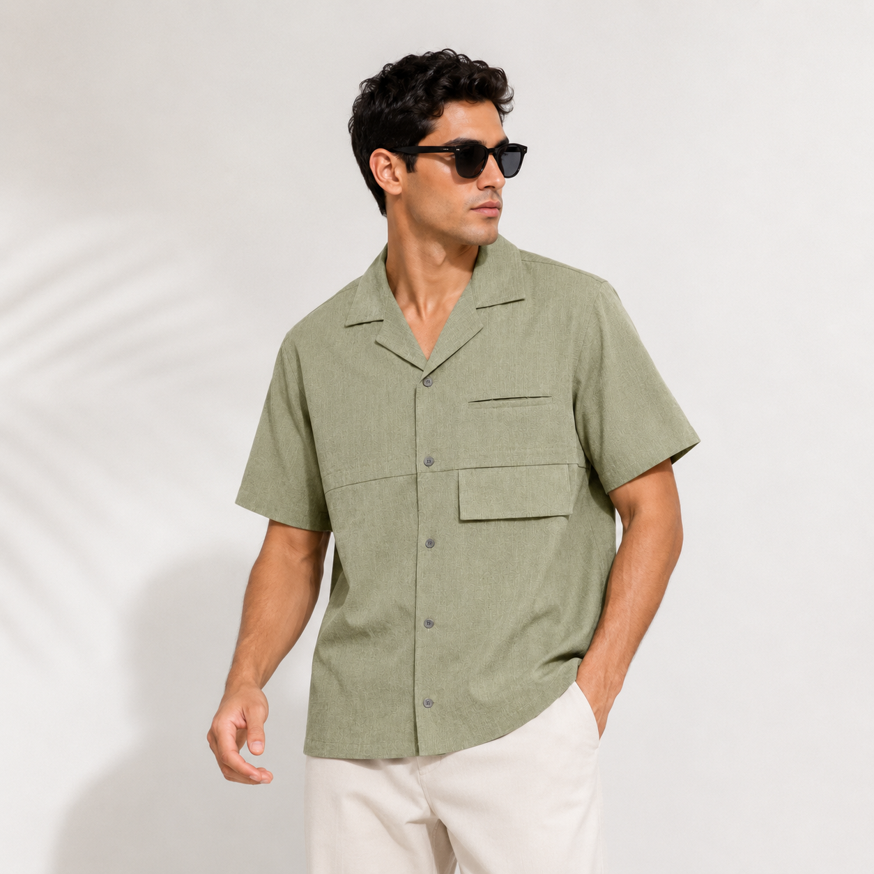 Photo 16-5-26, 4 46 23 AM (2) ZARA Premium Cuban Shirt | SMS02-Olive - Image 1