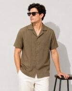 Exported Premium Cuban Shirt | SMS04-Brown