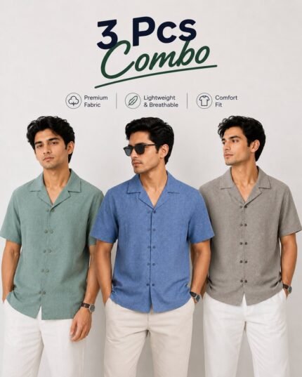 Exported Premium Cuban Shirt Combo 3 Pcs | SMS06